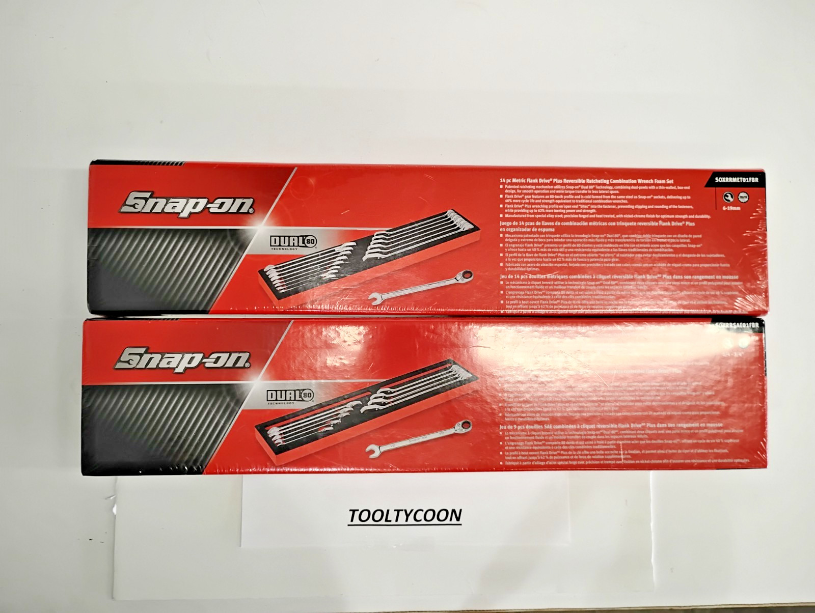 Snap-on Tools NEW 23pc Metric & SAE Reversible Ratcheting Combo Wrench Foam Set