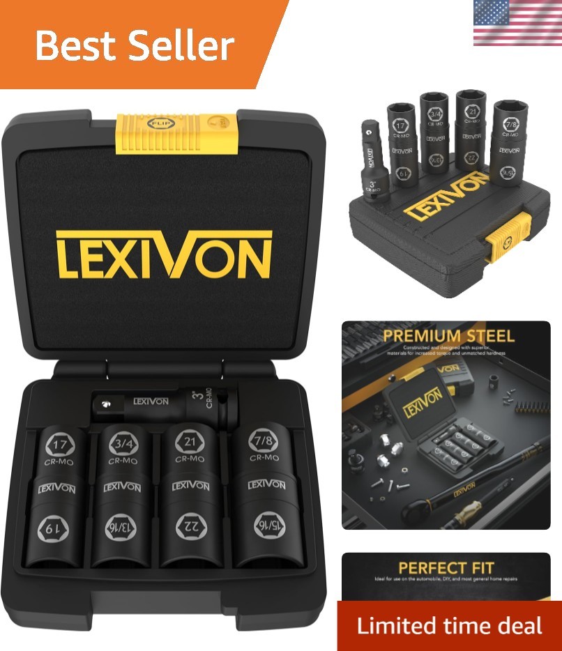 Versatile 6-Piece Impact Socket Set with Flip Socket Design | Lifetime