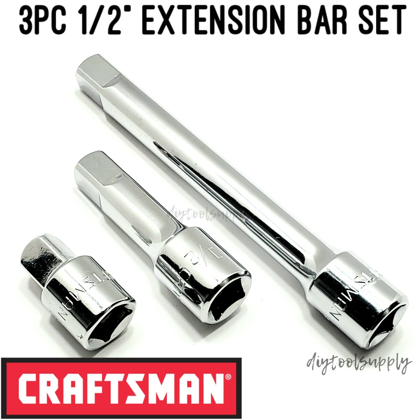 Craftsman 1/2″ Drive Extension Bar Set 3pcs 1.5″, 3″, 6″ lengths