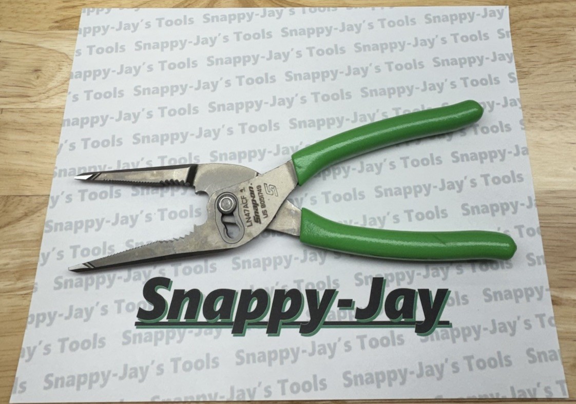 Snap-on Tools USA NEW GREEN 9″ Talon Grip Long Nose Slip Joint Pliers LN47ACF