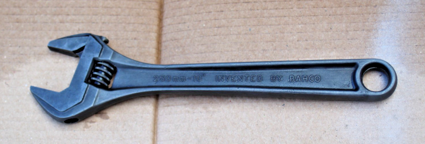 VINTAGE BAHCO ADJUSTABLE WRENCH 10″ 250mm MADE IN SWEDEN
