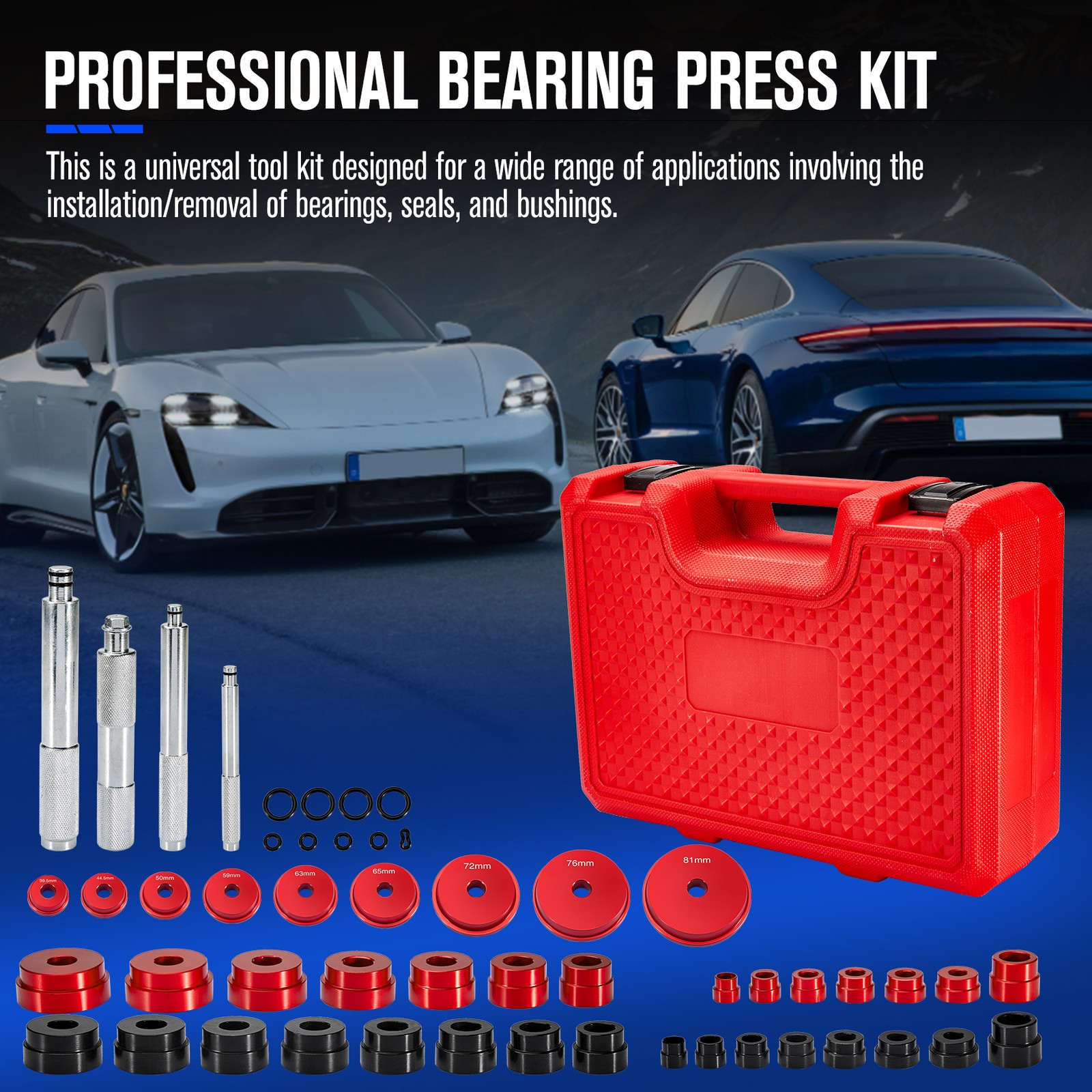 43Pieces Universal Bearing Press Kit Bearing Race and Seal Driver Installer Tool