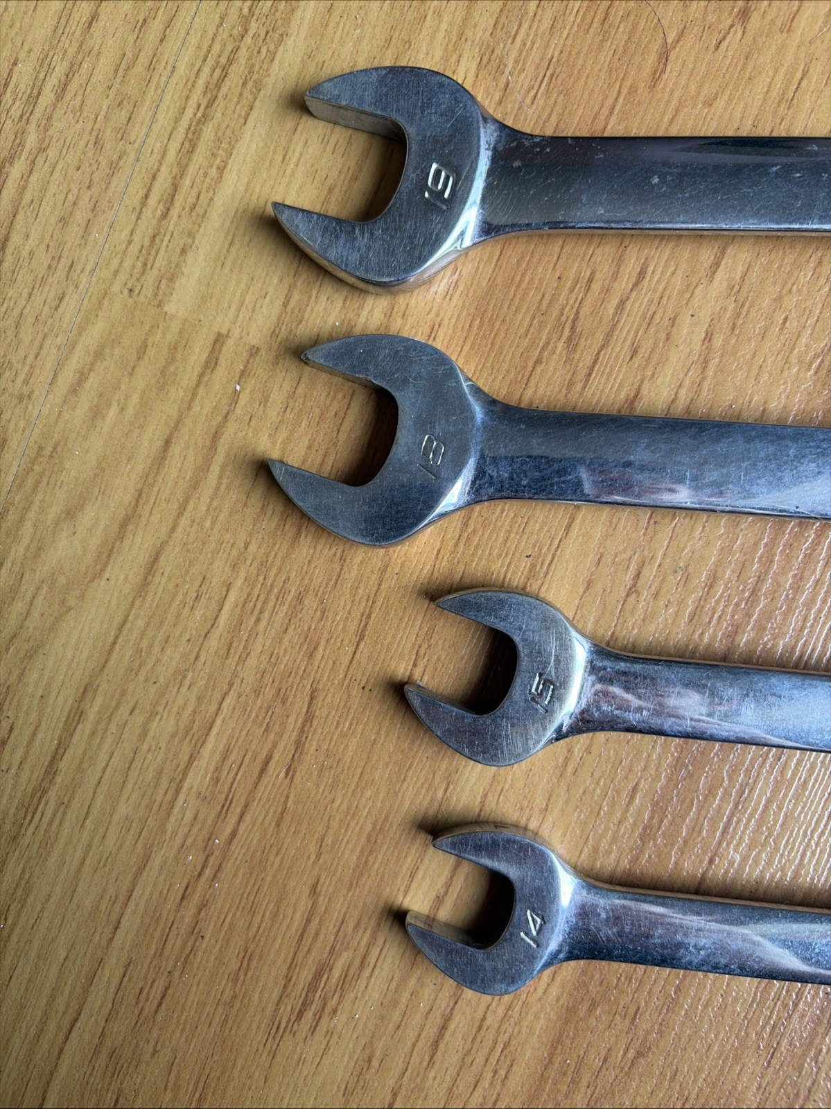 Snap On USA Tools Set 4 OEXM40A/50A/180A OEXM190A Combination Wrench 19 18 15 14