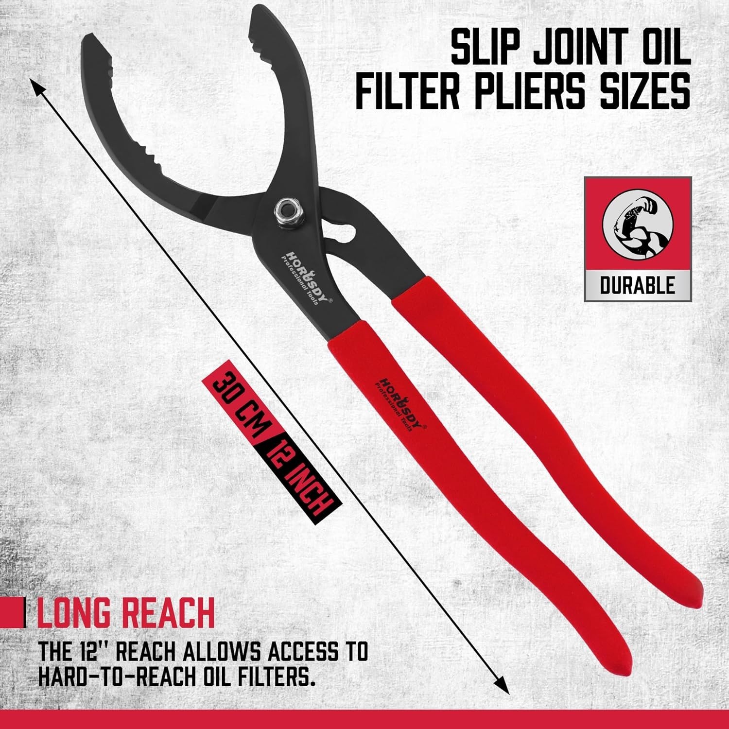 12″ Adjustable Oil Filter Pliers with Ergonomic Grip – Durable High Carbon Steel