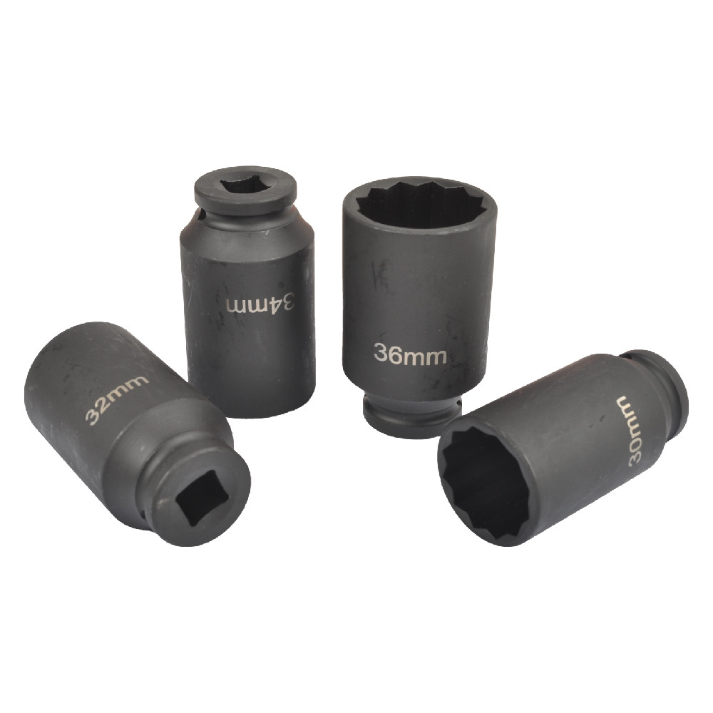 1/2″ Drive 12 Point Impact Socket Set 4PCS 30,32,34,36mm CR-MO Axle Nut Socket