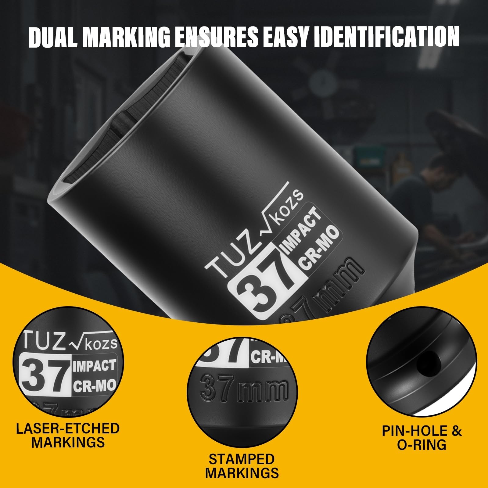 37mm Deep Metric Impact Socket 1/2″ Drive, CR-MO, 6 Point, Axle Nut Removal Tool