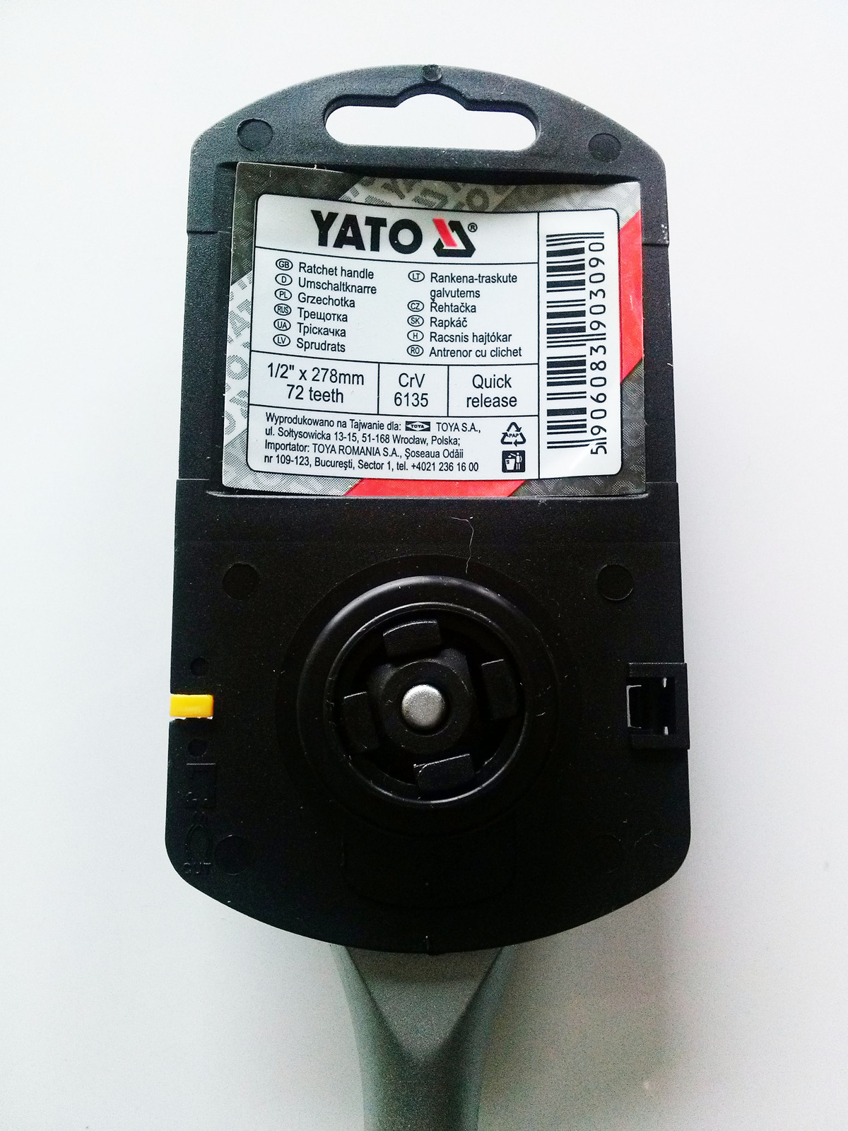 YATO Quick Release Ratchet Handle 1/2″ YT-0309 278mm DIN 3121, 72T CrV 6140