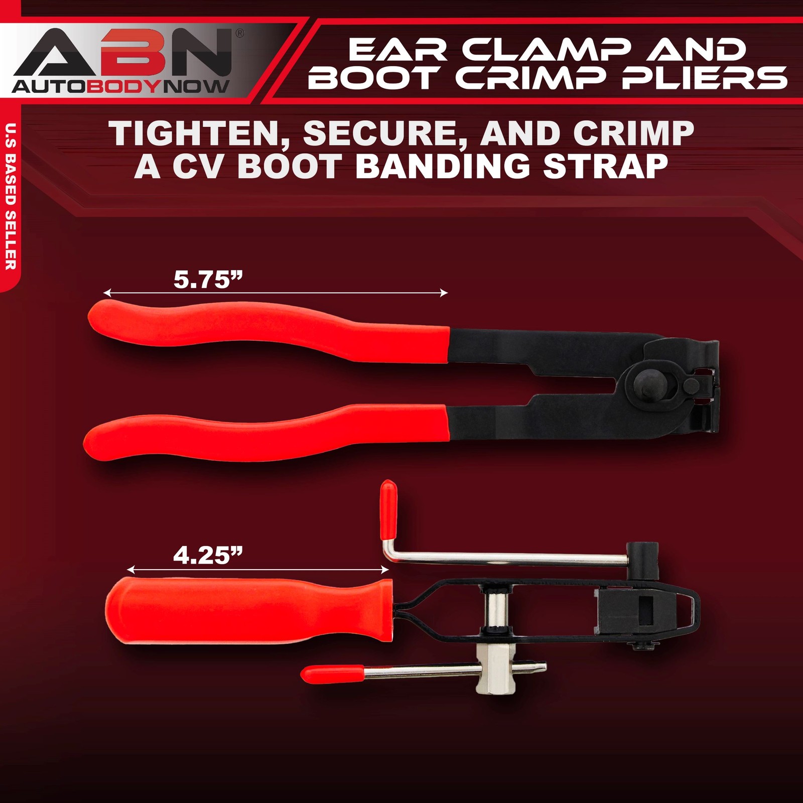 ABN CV Joint Ear Clamp Tool & Boot Crimp Pliers 2-Piece Kit – Hose Clamping Set