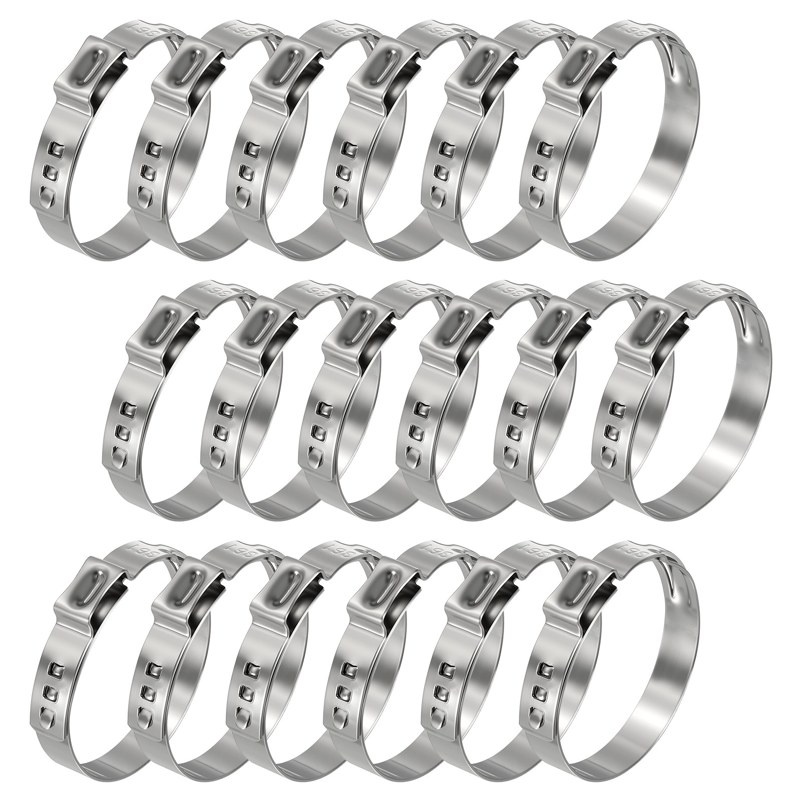 18 Packs 304 Stainless Steel Single Ear Hose Clamps, Working Range 28.4-31.6mm