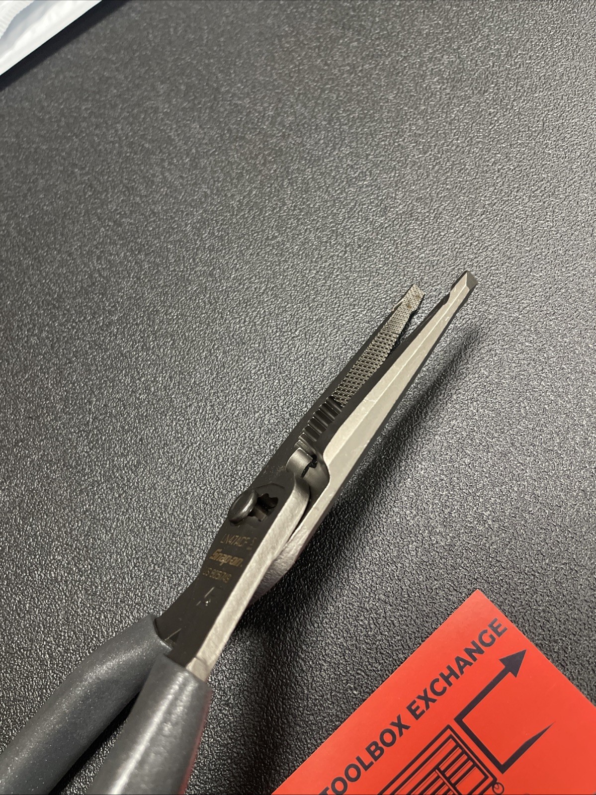 Snap-On Tools USA NEW DARK TITANIUM Grip Long Nose Slip Joint Pliers LN47ACF