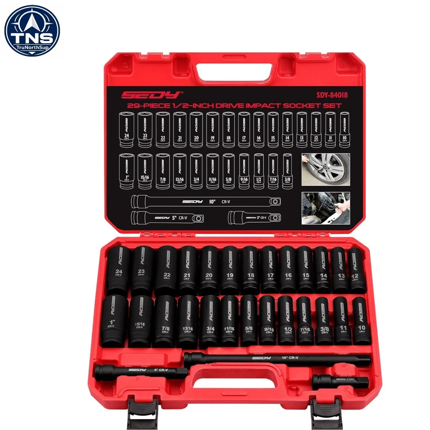 Precision Engineered 1/2″ Drive 29-Piece Impact Socket Set – Complete Variety