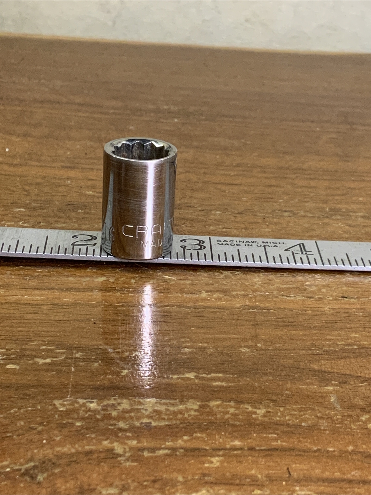 CRAFTSMAN 44332 G 7/16in. 3/8 Drive 12 Pt Standard Chrome Socket USA