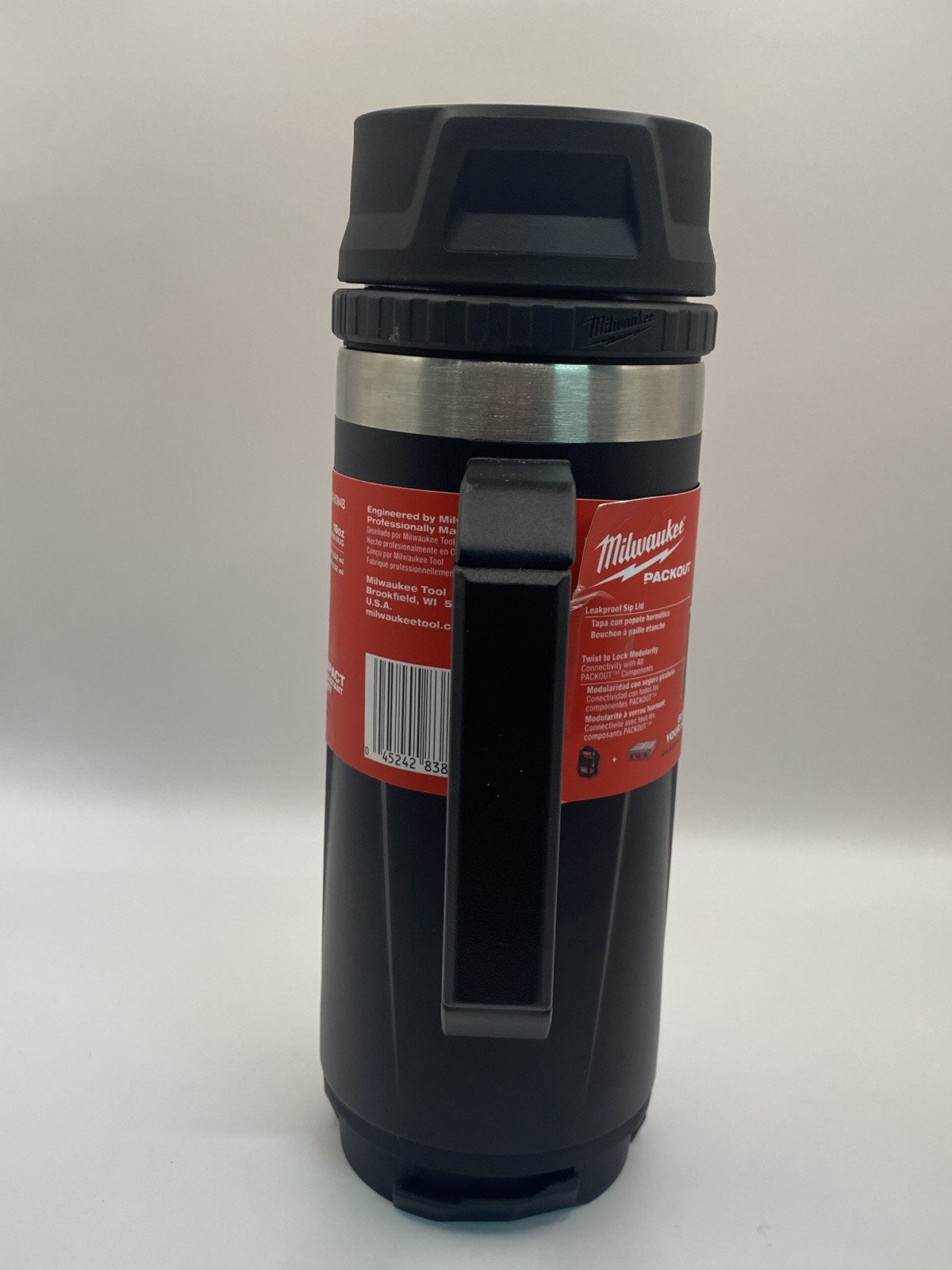 Milwaukee Packout Hot/Cold 18oz Insulated Coffee Mug w/Handle, Black 48-22-8394B