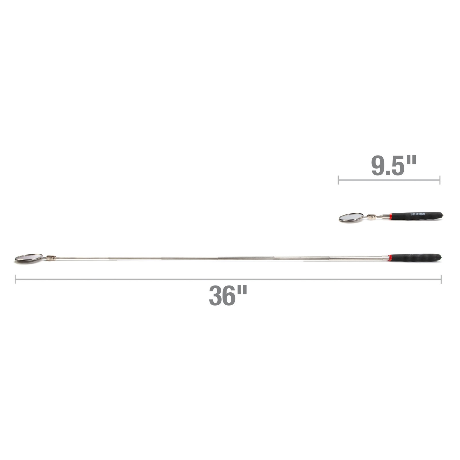 Steelman 36 in. Telescoping 2.25 in. Round Inspection Mirror 41819