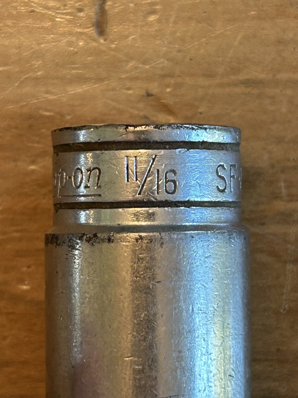 Snap-on Tools SF221 3/8″ Drive 11/16″ Socket Deep Chrome 12-Point Made in USA