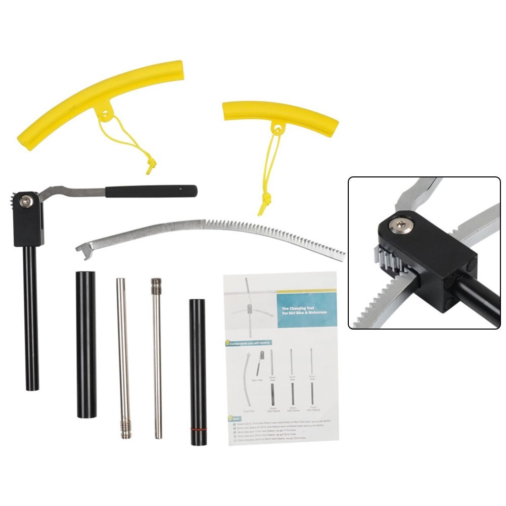 Tire Changing Tool Kit for Motocross Dirt Bikes with Multiple Axle Sizes