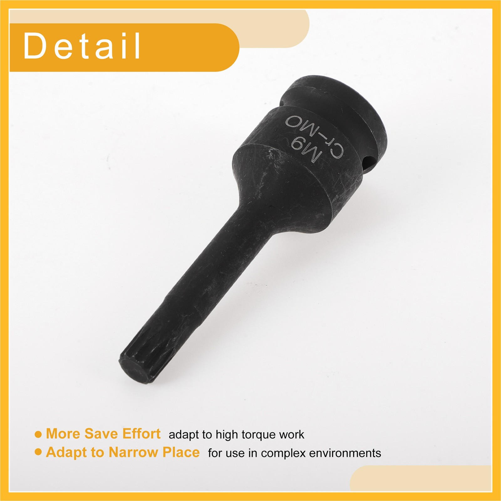 Universal 1/2 Inch Drive Impact Socket 8.5mm 12 Point CR-MO Black 1 Pcs