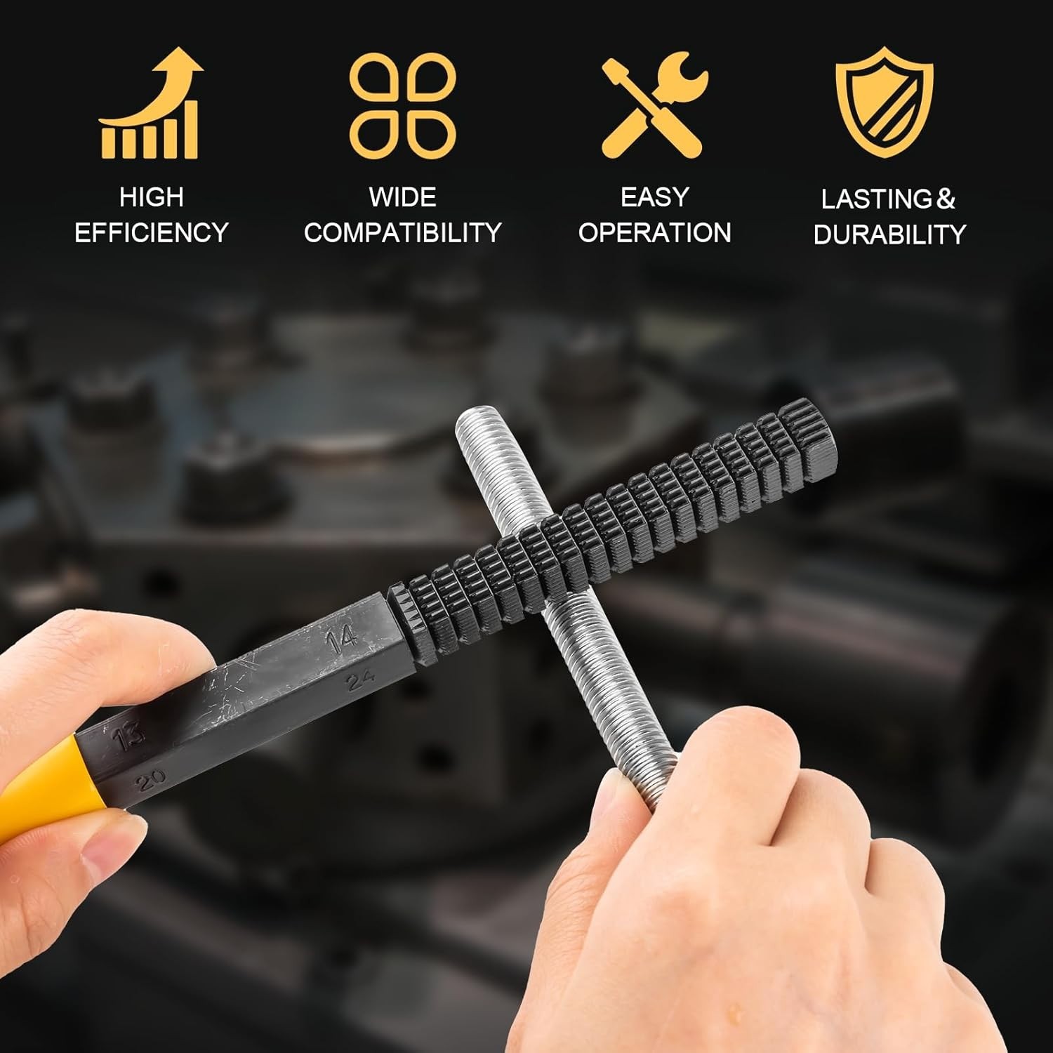3-Piece Thread Restorer File Set, High Carbon Steel Metric & SAE Repair Tools