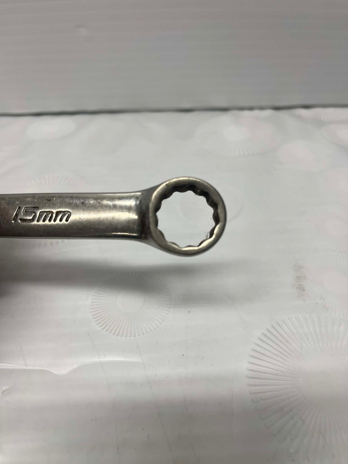Snap On USA 15MM 12PT Metric Flank Drive Plus Chrome Combination Wrench SOEXM15
