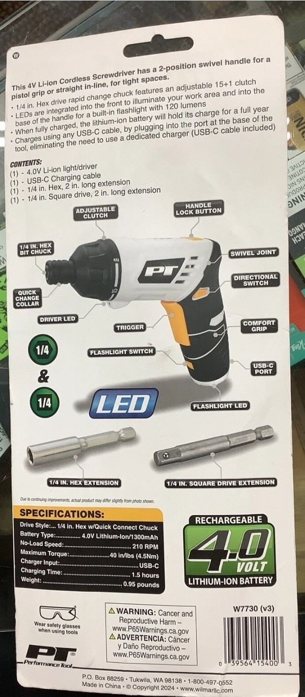 Performance Tool LI-ION Light/Driver