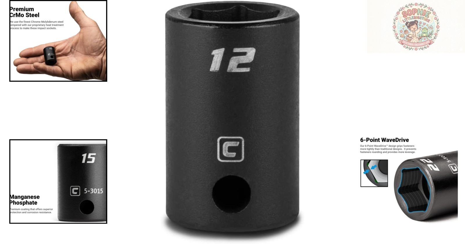 12 mm Shallow Impact Socket for 3/8