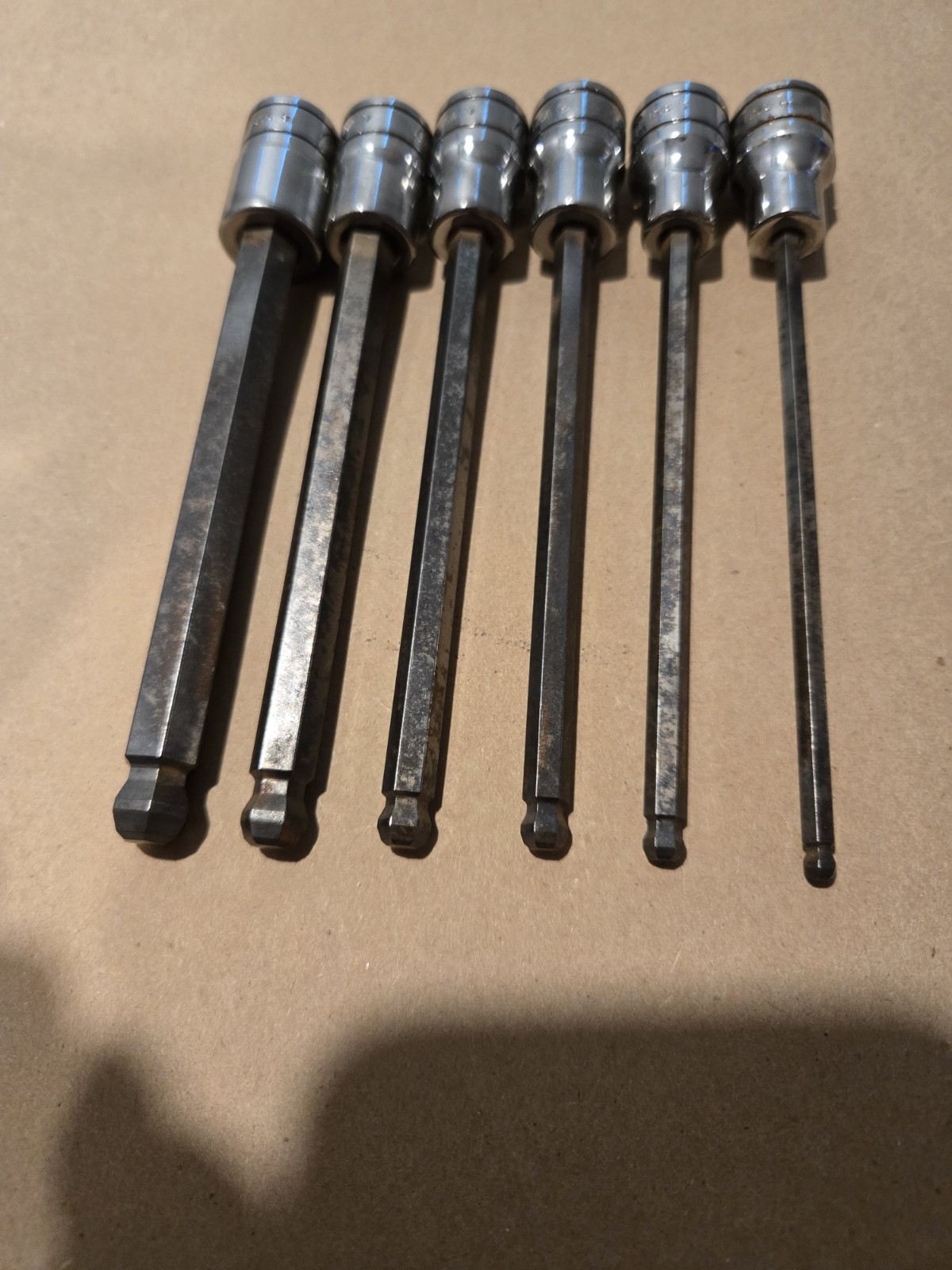 Snap On 3/8″ Drive 5/32-3/8 SAE Long Ball Hex Bit Driver Socket Set USA 206EFABL