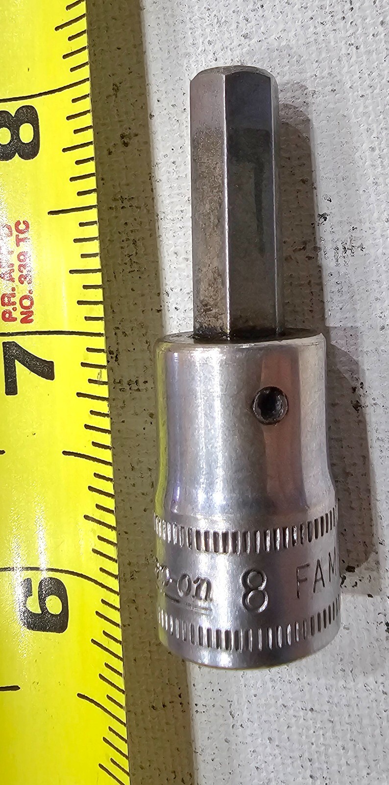 Vintage 1982 SNAP ON FAM8A 3/8″ DRIVE 8mm HEX TIP SOCKET CHROME