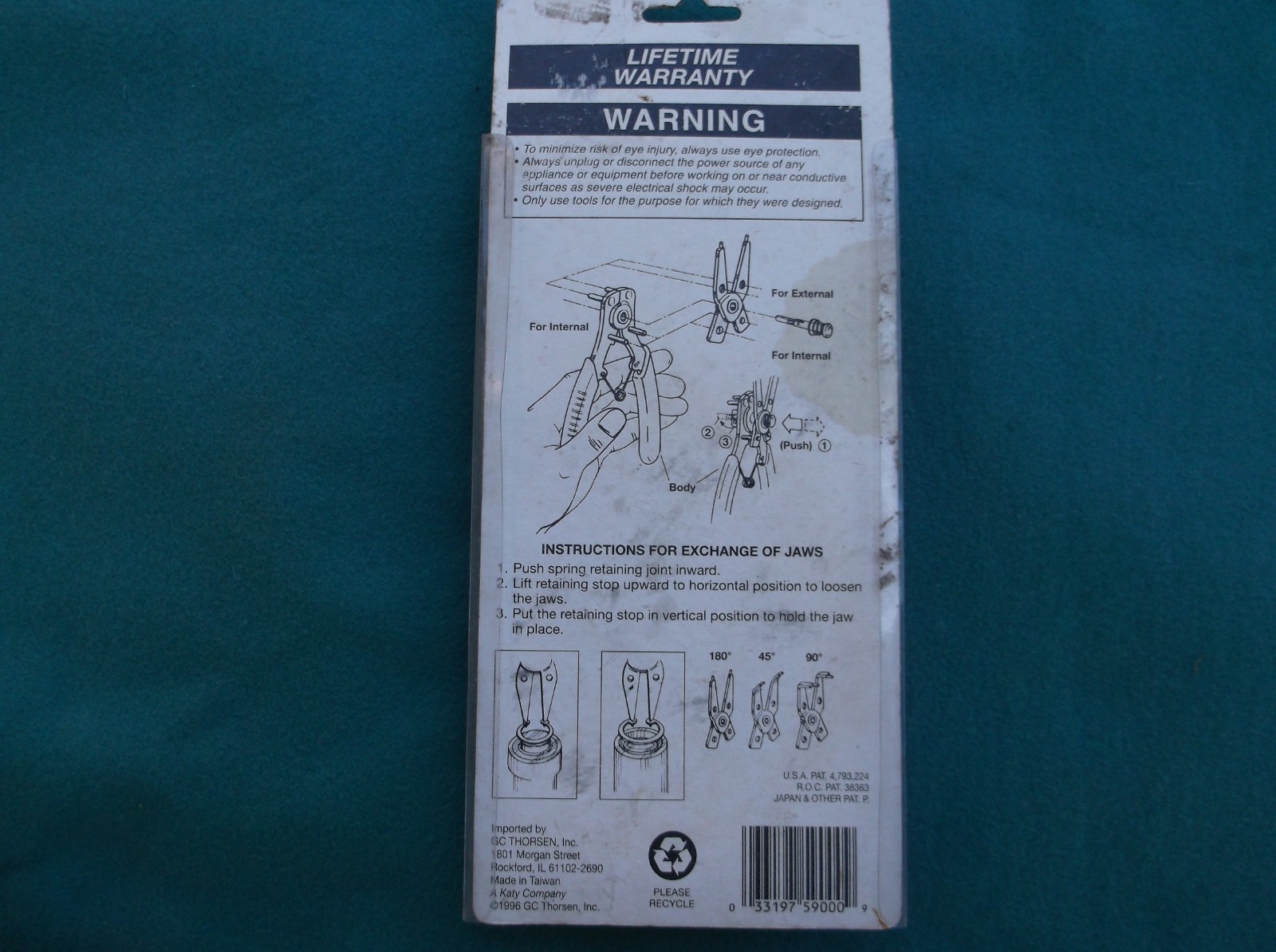 NOS Thorsen Professional Snap Ring Pliers Set No. 159000 Convertible Inner & Out