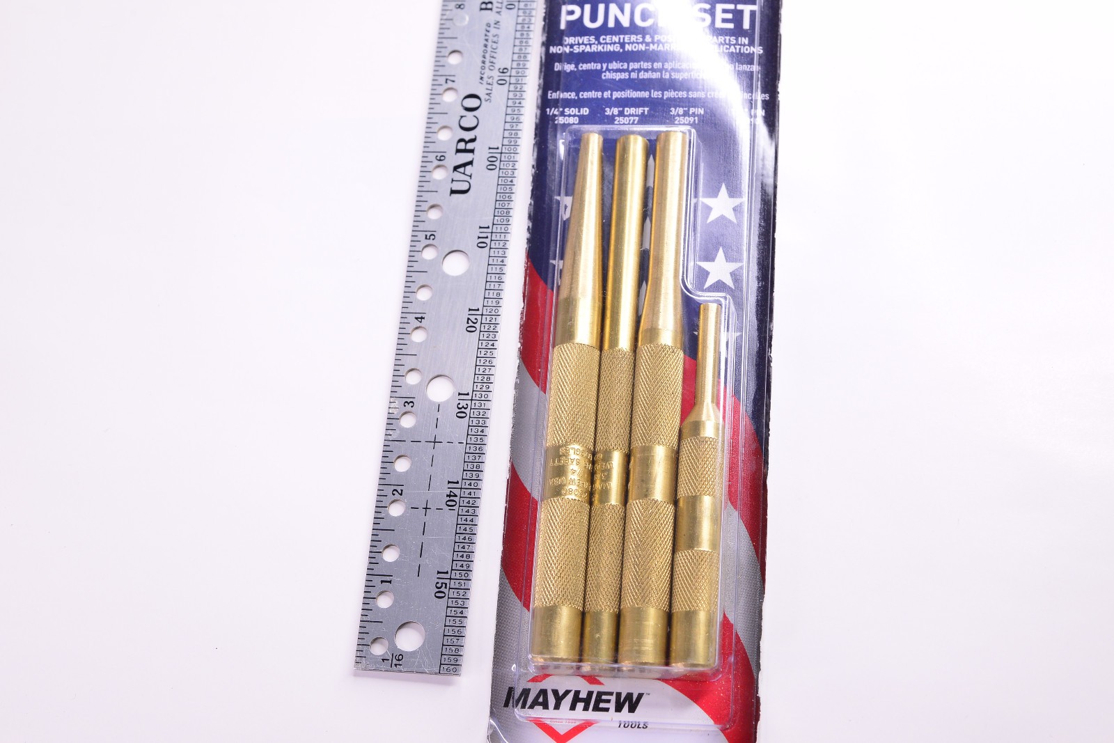 Mayhew Tools 4pc Assorted BRASS Drift and Pin Punch Set #62277