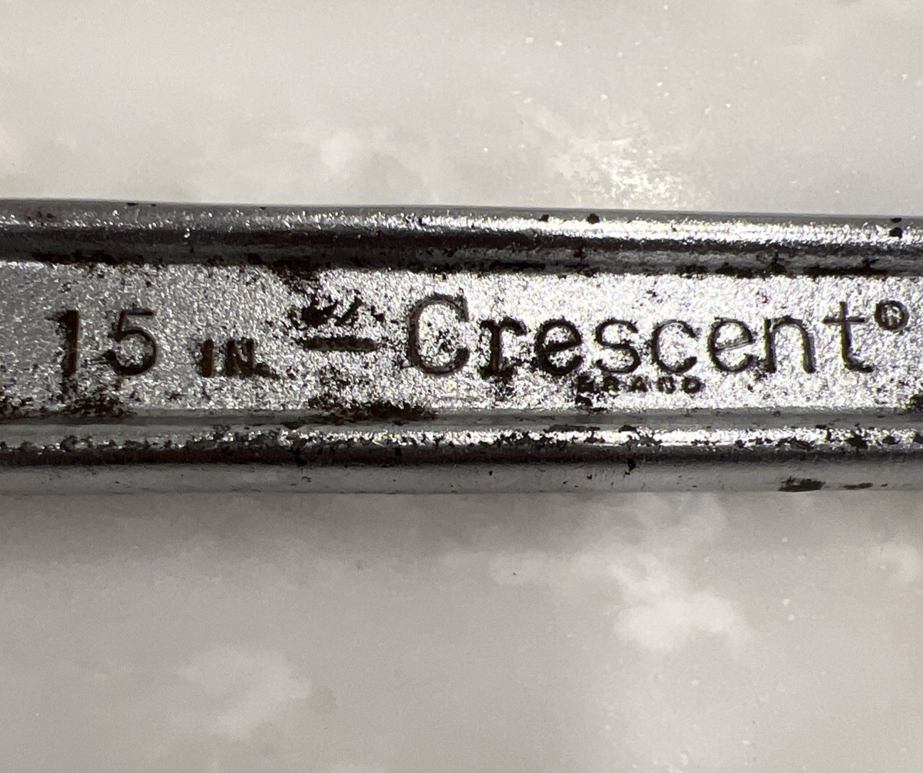Vintage Crescent Tool Crestoloy 15″ Adjustable Wrench Made USA Cap 1 11/16” 43mm