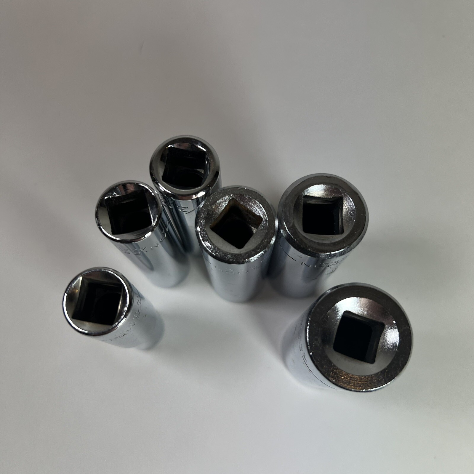6 Craftsman Deep Sockets SAE 12 Point 3/8″ Drive EE Series Made in USA
