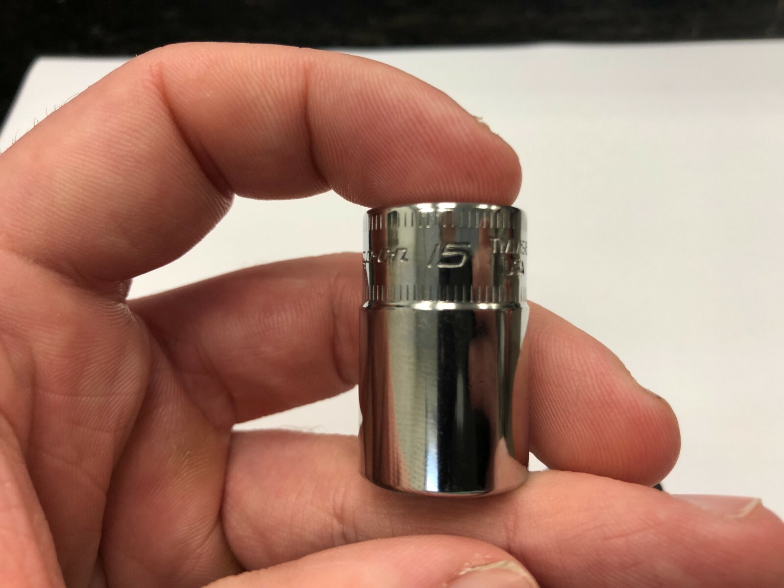 Snap-on Tools USA NEW 1/4″ Drive 15mm Metric Semi Deep 6PT Chrome Socket TMMS15