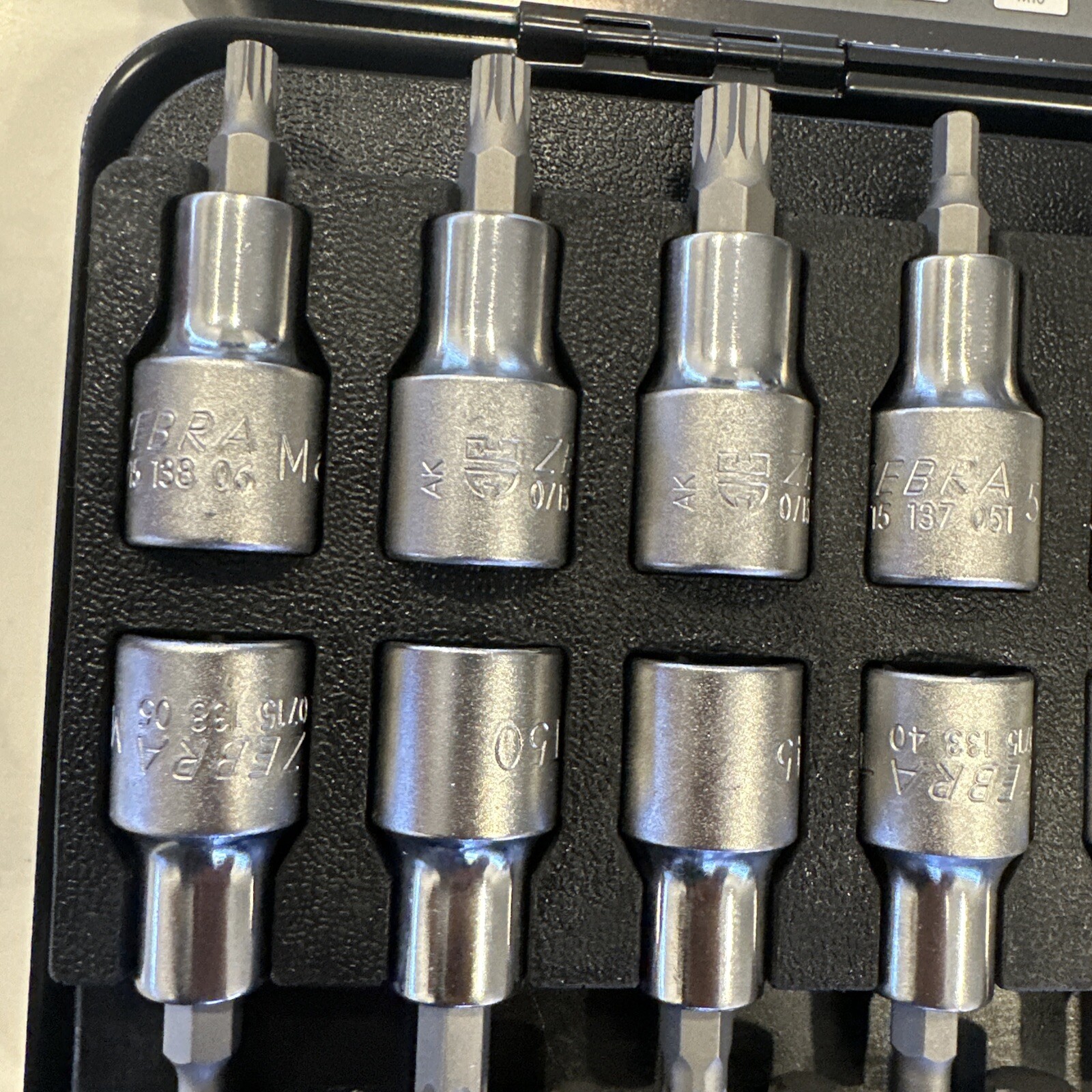 Wurth ZEBRA 1/2 Inch Torx, Multi-Point (12-Pt), & Allen Socket Set 31 Pc W/ Case