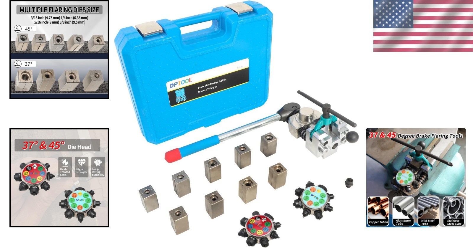 Comprehensive Brake Line Flaring Tool Kit for Leak-Free 37 & 45 Degree Flares