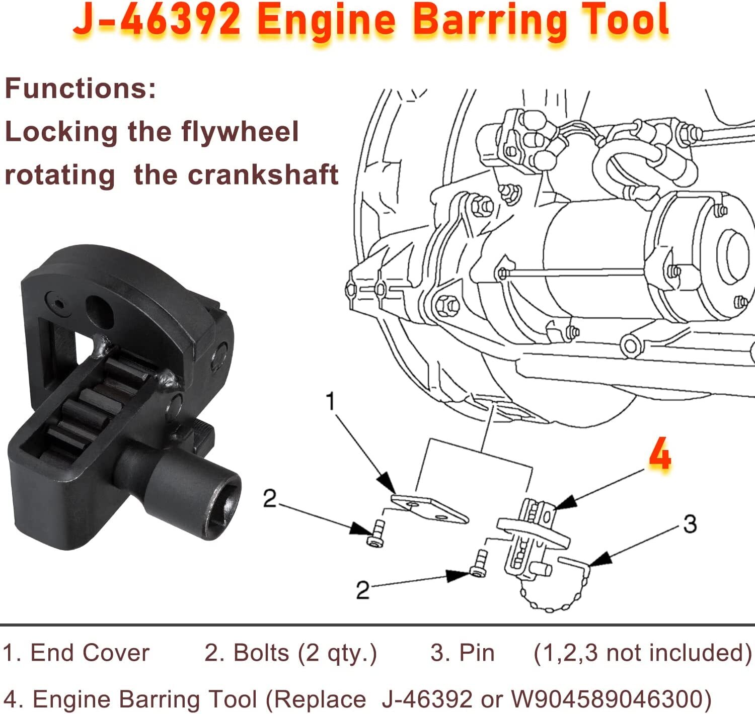 J-46392 Engine Barring Tool For Detroit Diesel DD13, DD15, DD16, MBE4000, MBE900