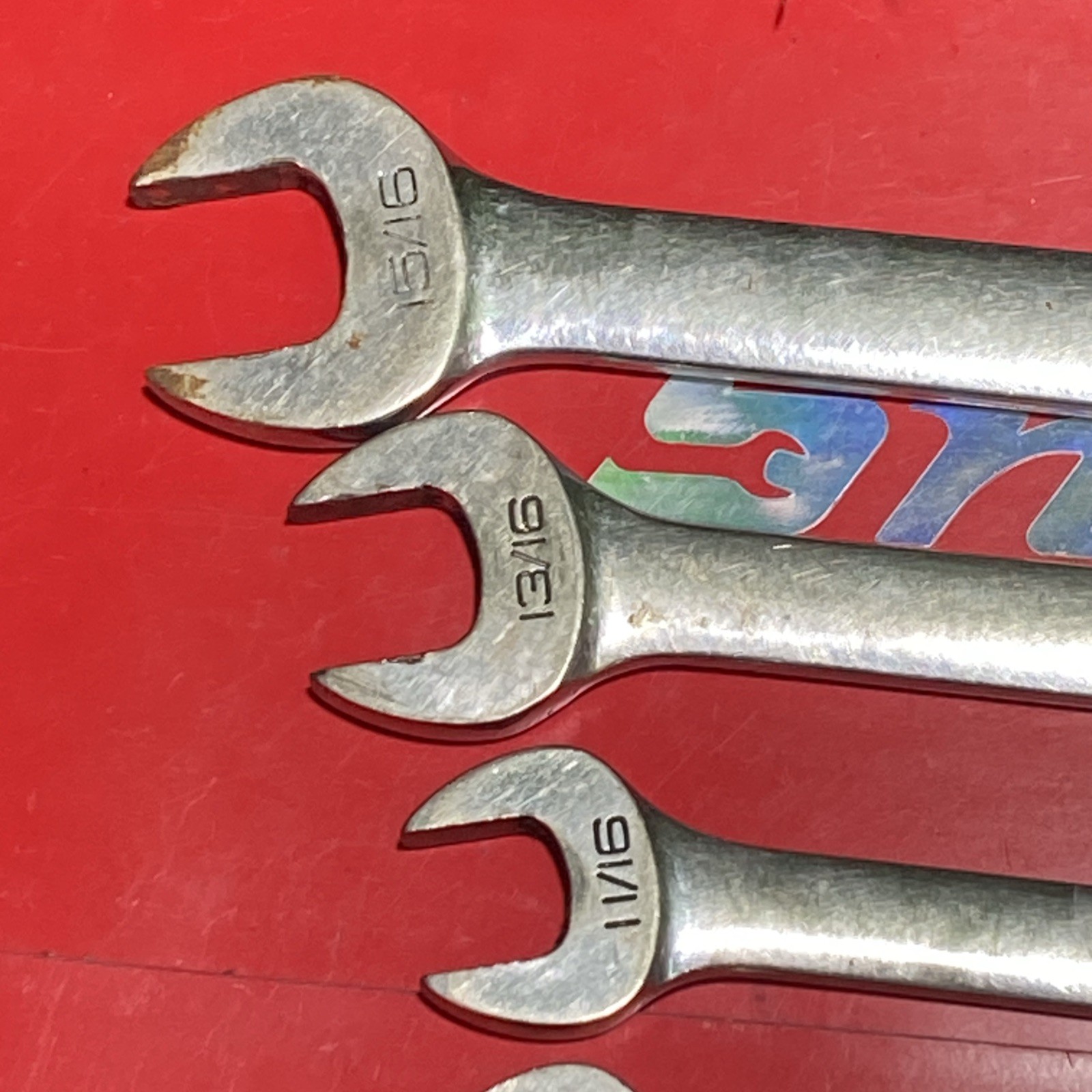Vintage Snap-On USA 6pc SAE OEX30A, 26, 22, 20, 18, 16 Comb. Wrench Set 12 Point