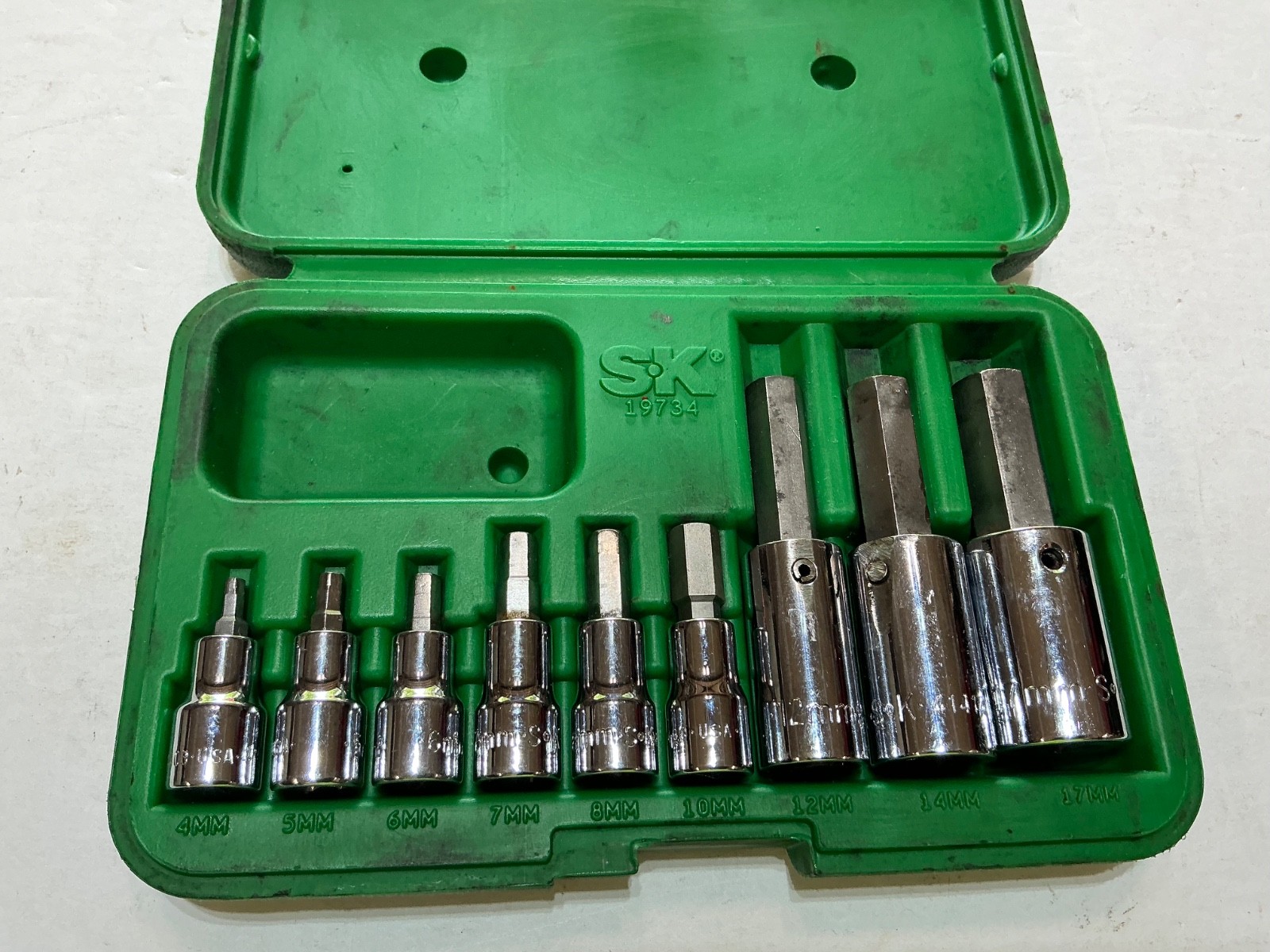 9 Piece Metric Hex Bit Socket Set SK Hand Tool LLC 19734 USA made