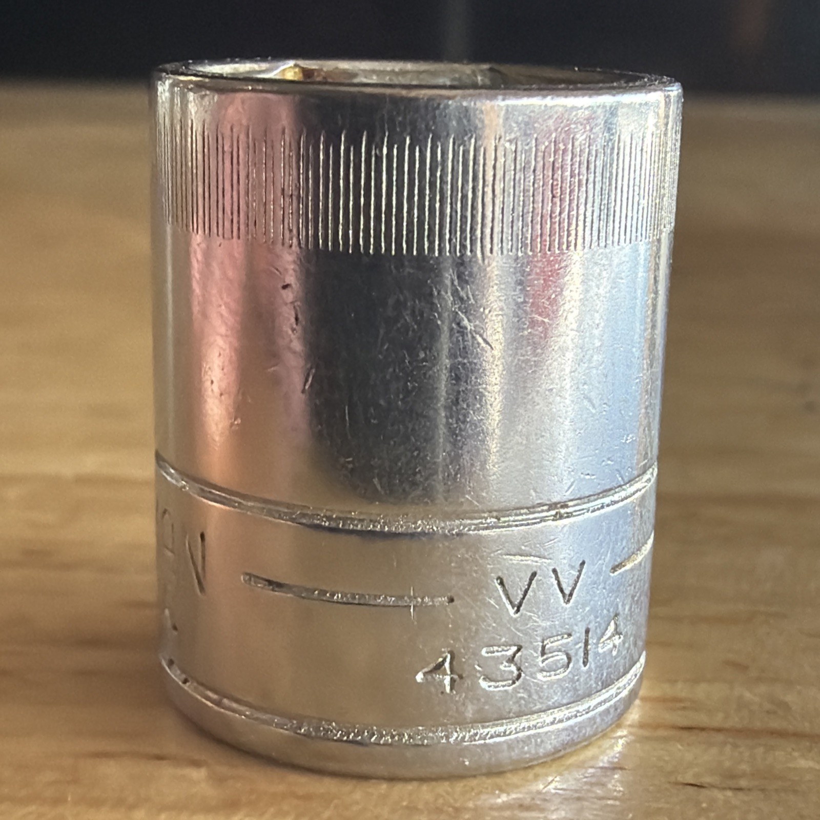 Craftsman 13mm Shallow Socket 1/4″ Drive 6 Point Top Knurl VV Series 43514 USA