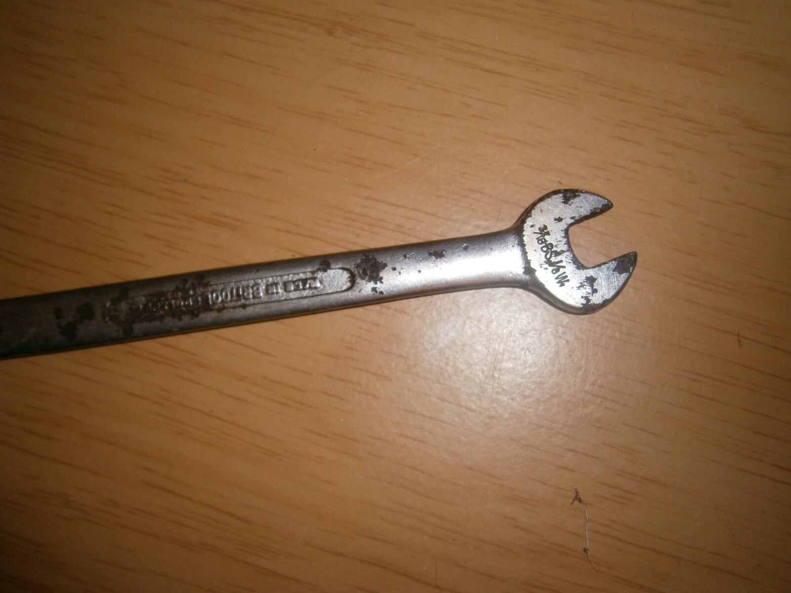 Vintage silver tone spanner. 3/16BS 1/8W (E6a)