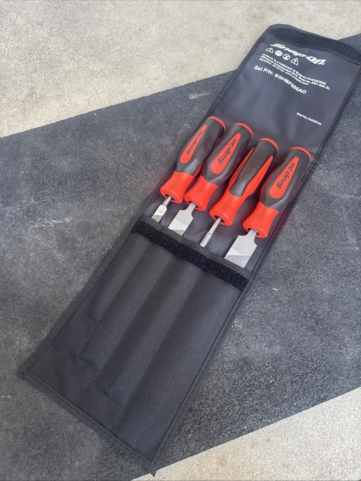 For Snap-on Tools NEW Orange 4pc Instinct Soft Grip Mixed File Set SGHBF500AO