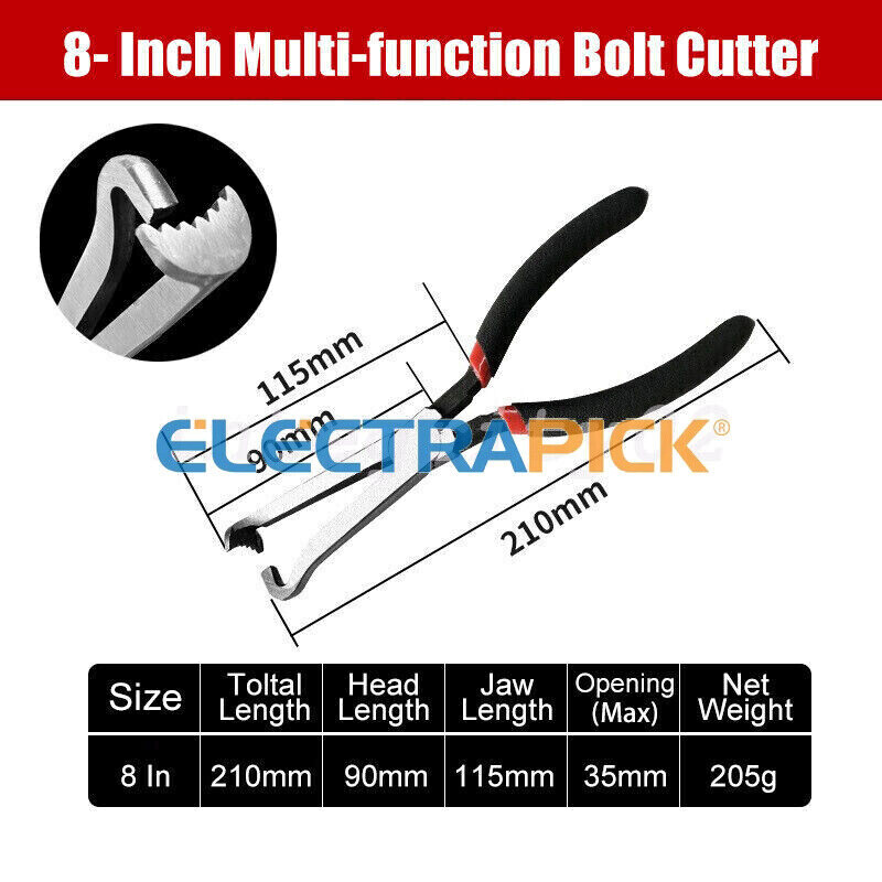 8Inch Electrical Disconnect Pliers Fuel Line Clip Spark Plug Removal Repair Tool