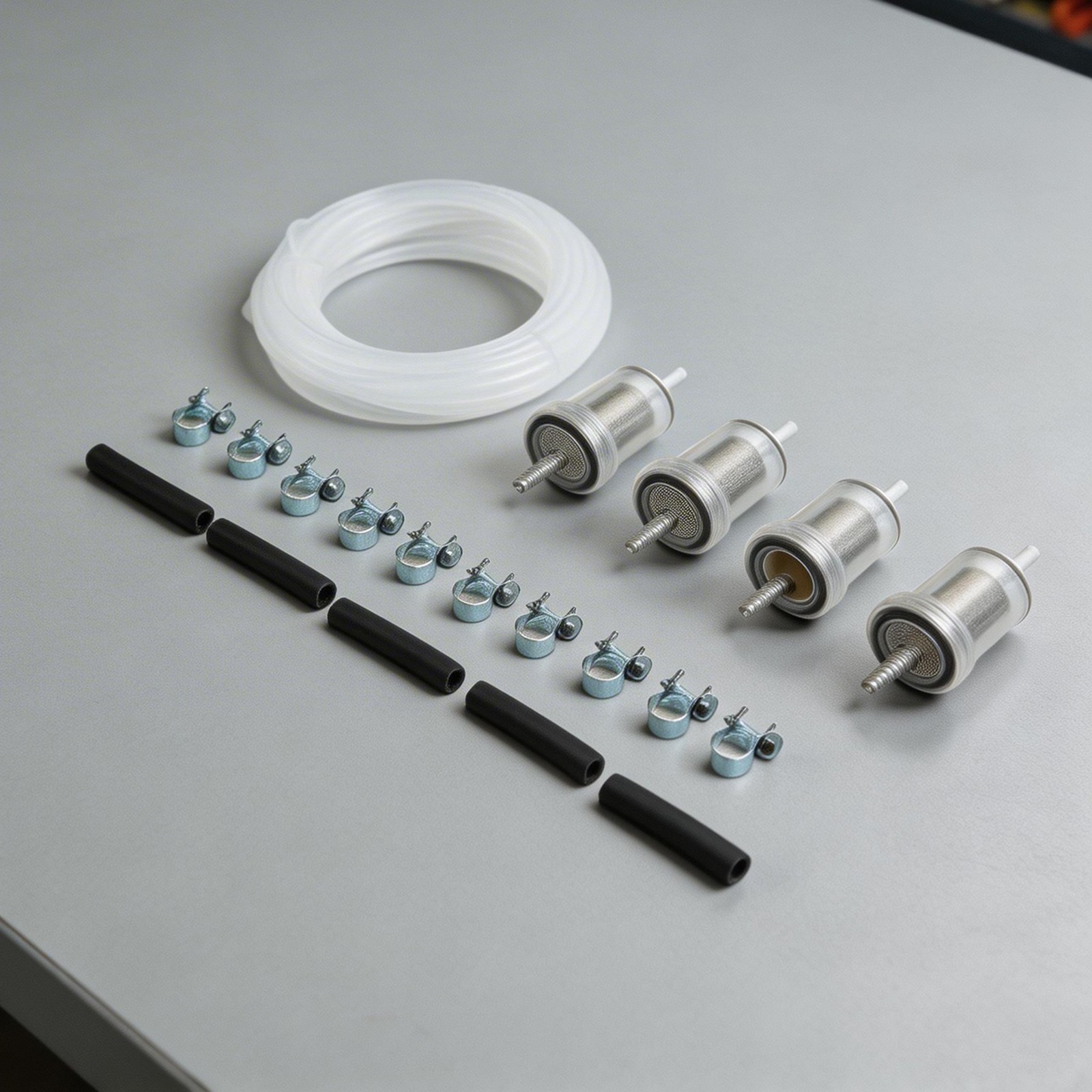 Complete Parking Heater Oil Pipe Repair Kit 4 Filters 4 Black Tubes and 8 Clips