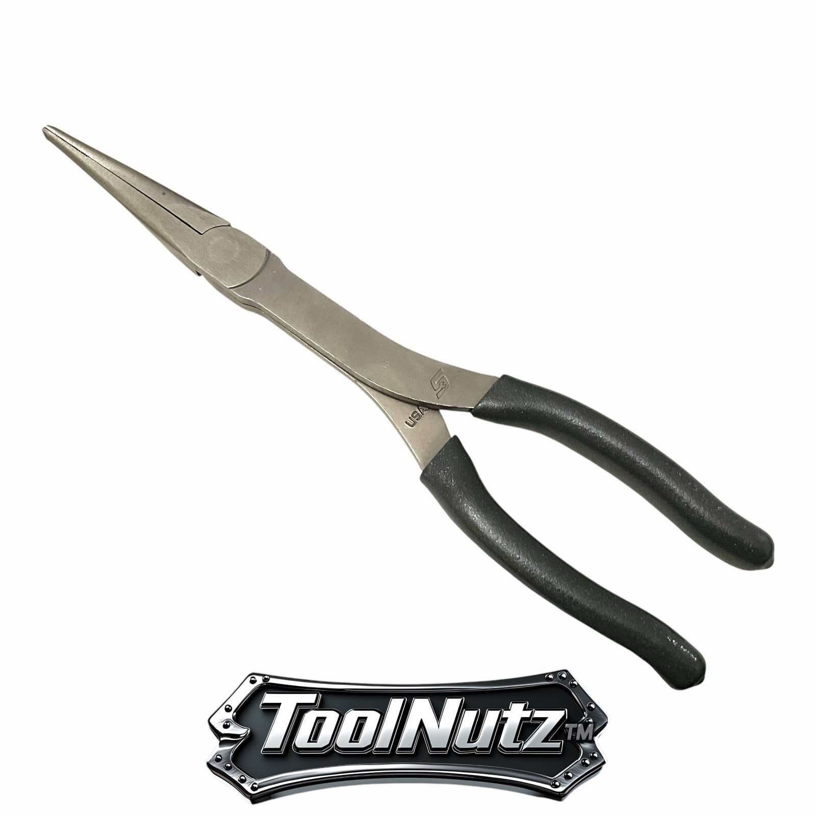 Snap-on Tools NEW 911ACFDT 11″in. GRAY Soft Grip Rounded Jaw Needle Nose Pliers