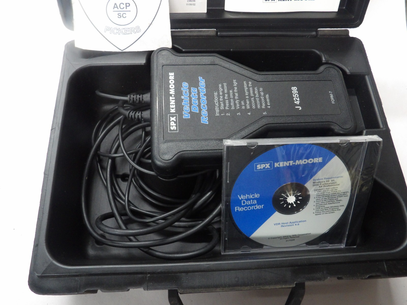 Kent Moore Tool J-42598 W/ Ver. 9 CD Vehicle Data Recorder