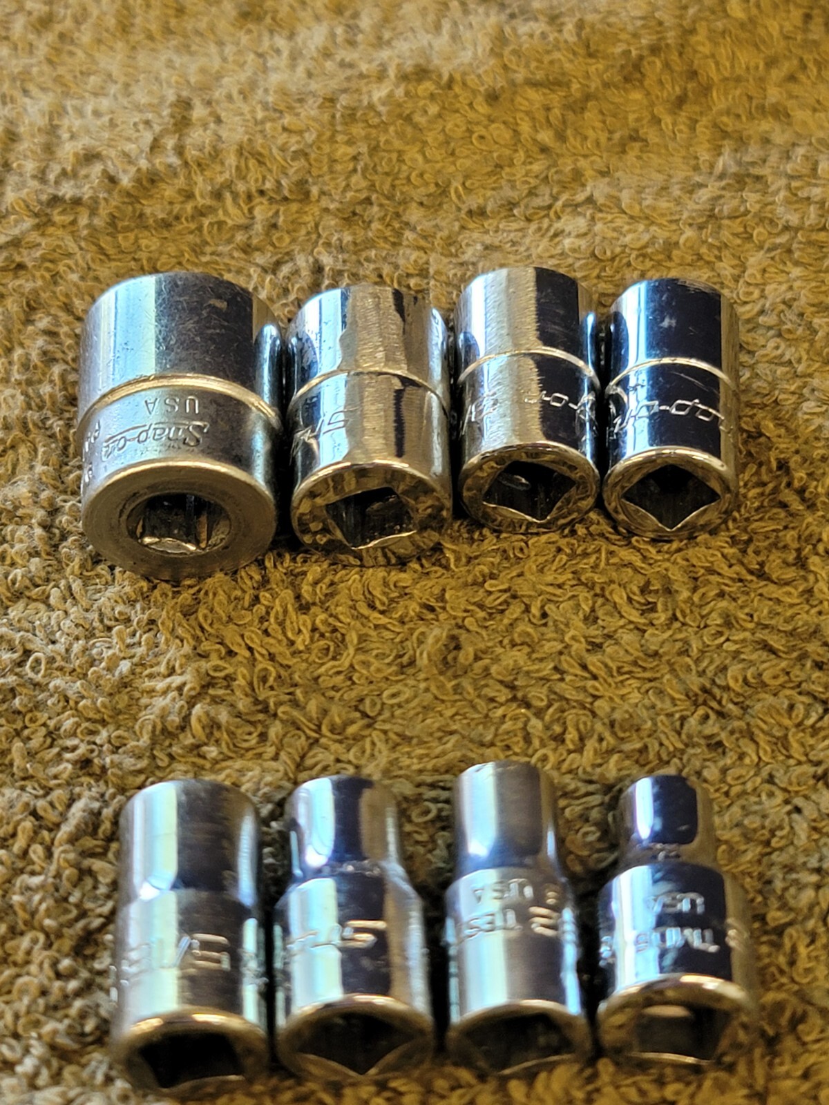 8 Snap-on TMD Socket Set Sae 1/4″ Drive 9/16 7/16 3/8 11/32 5/16 1/4″ 7/32 3/16