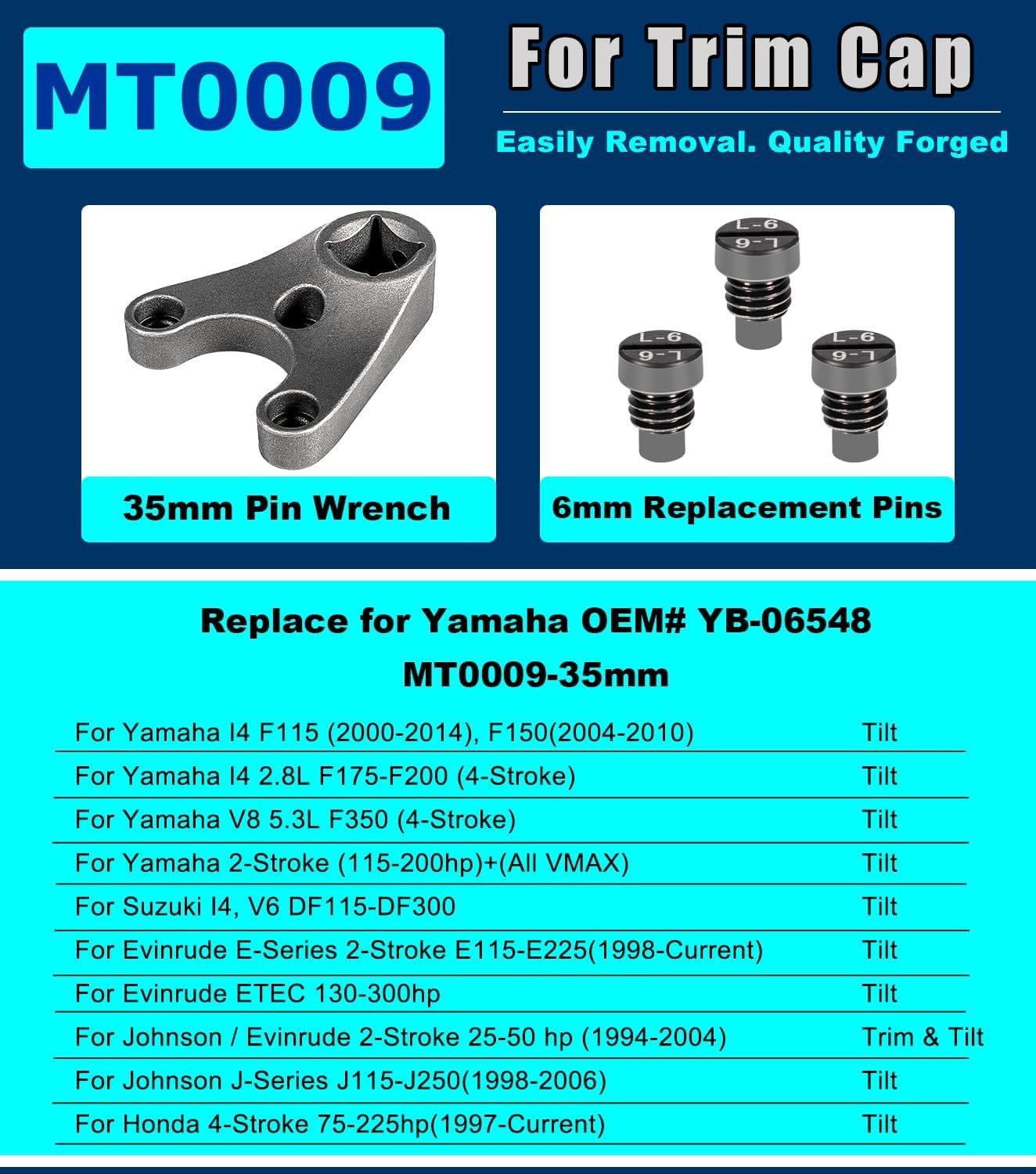 MT0004 MT0006 MT0009 Outboard Trim / Tilt Pin Wrench for Yamaha,Johnson,Evinrude