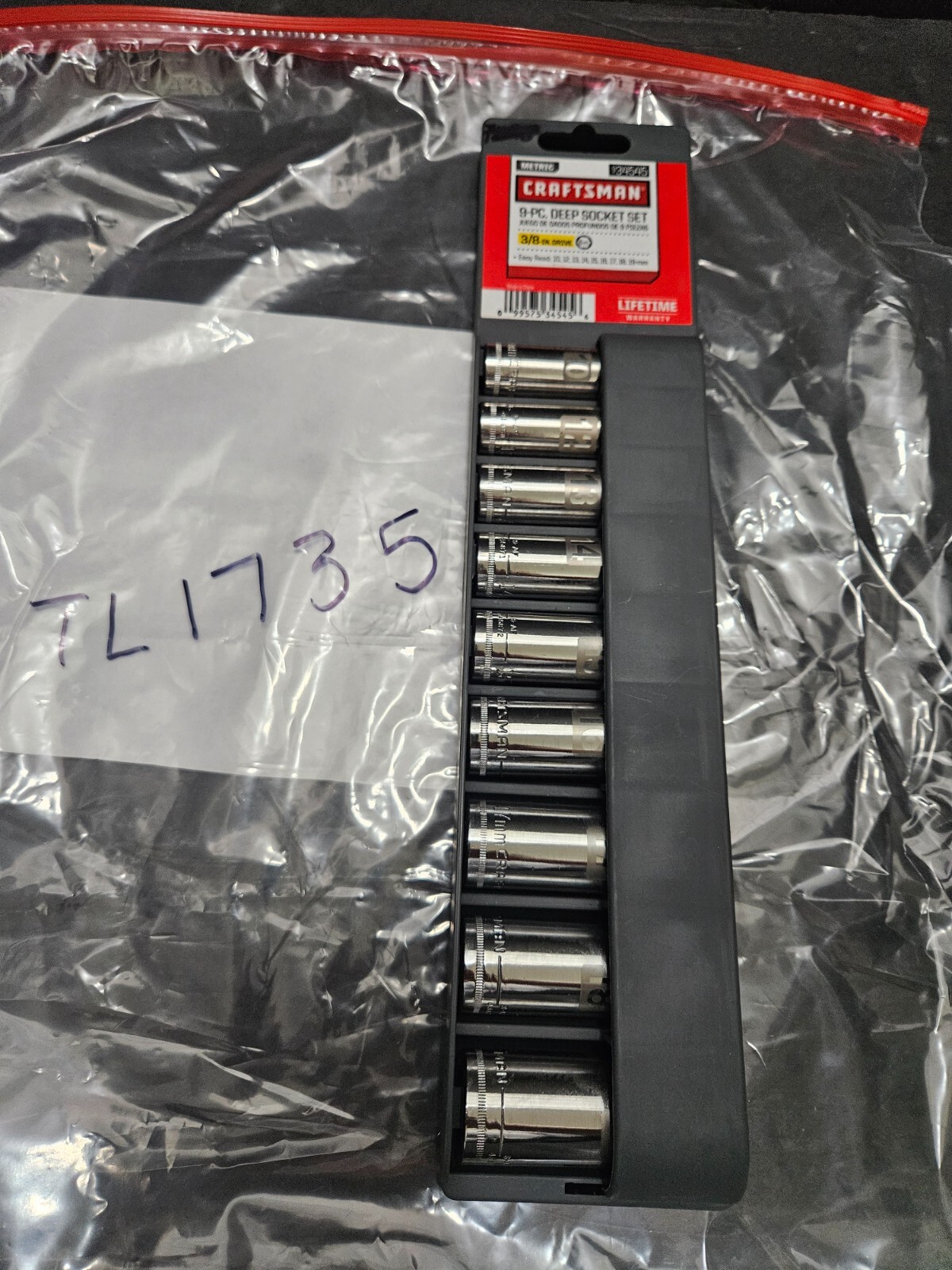 CRAFTSMAN #934545 3/8″ DRIVE METRIC 6PT 9PC DEEP SOCKET SET 10MM-19MM (TL1735)