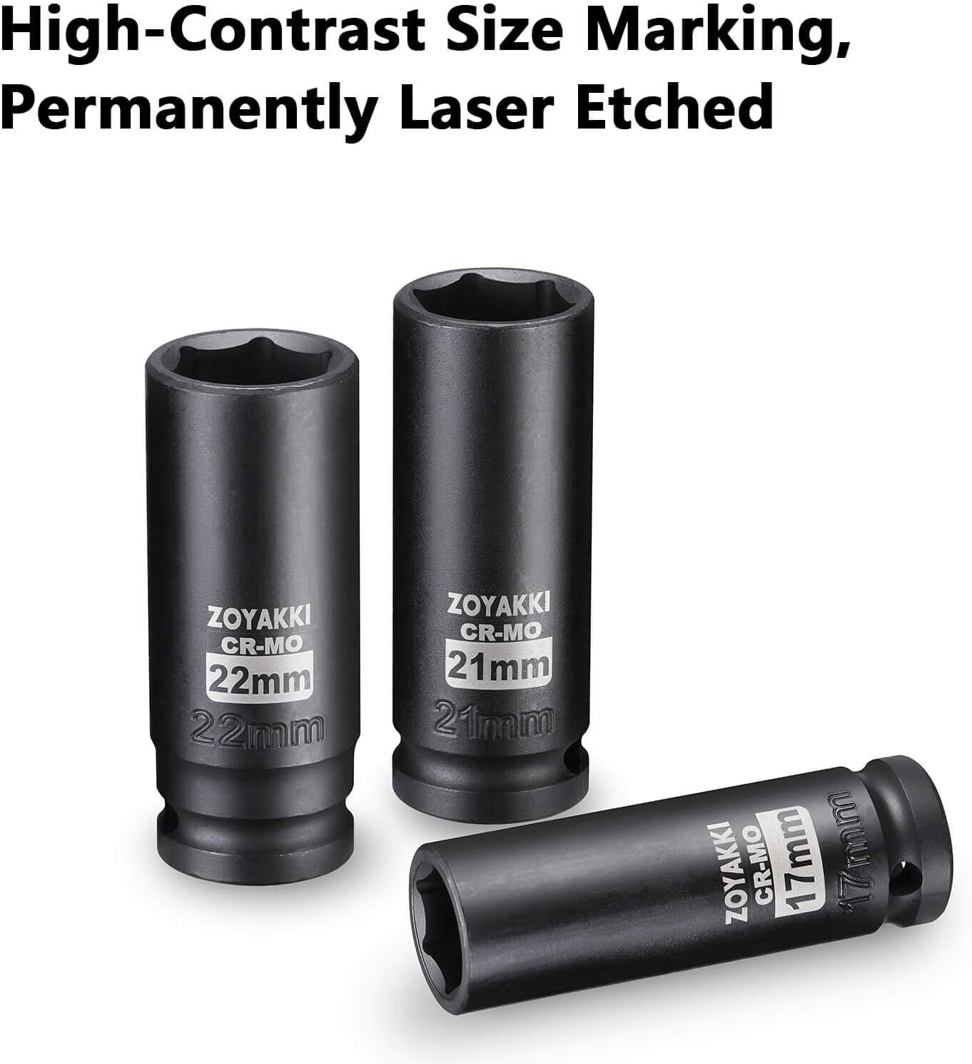 4 Dados De 1/2 Pulgada 17 19 21 22 mm Para Impacto Taladros Enchufe Set Ofertas