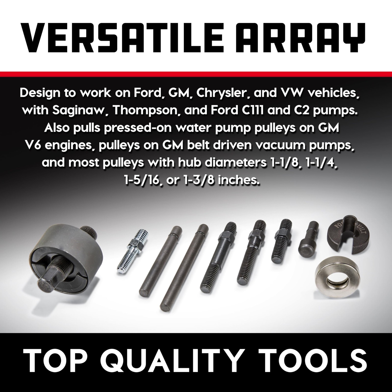 Power Steering Alternator Pulley Tool Remove Install Set Vehicle Repair Kit Case