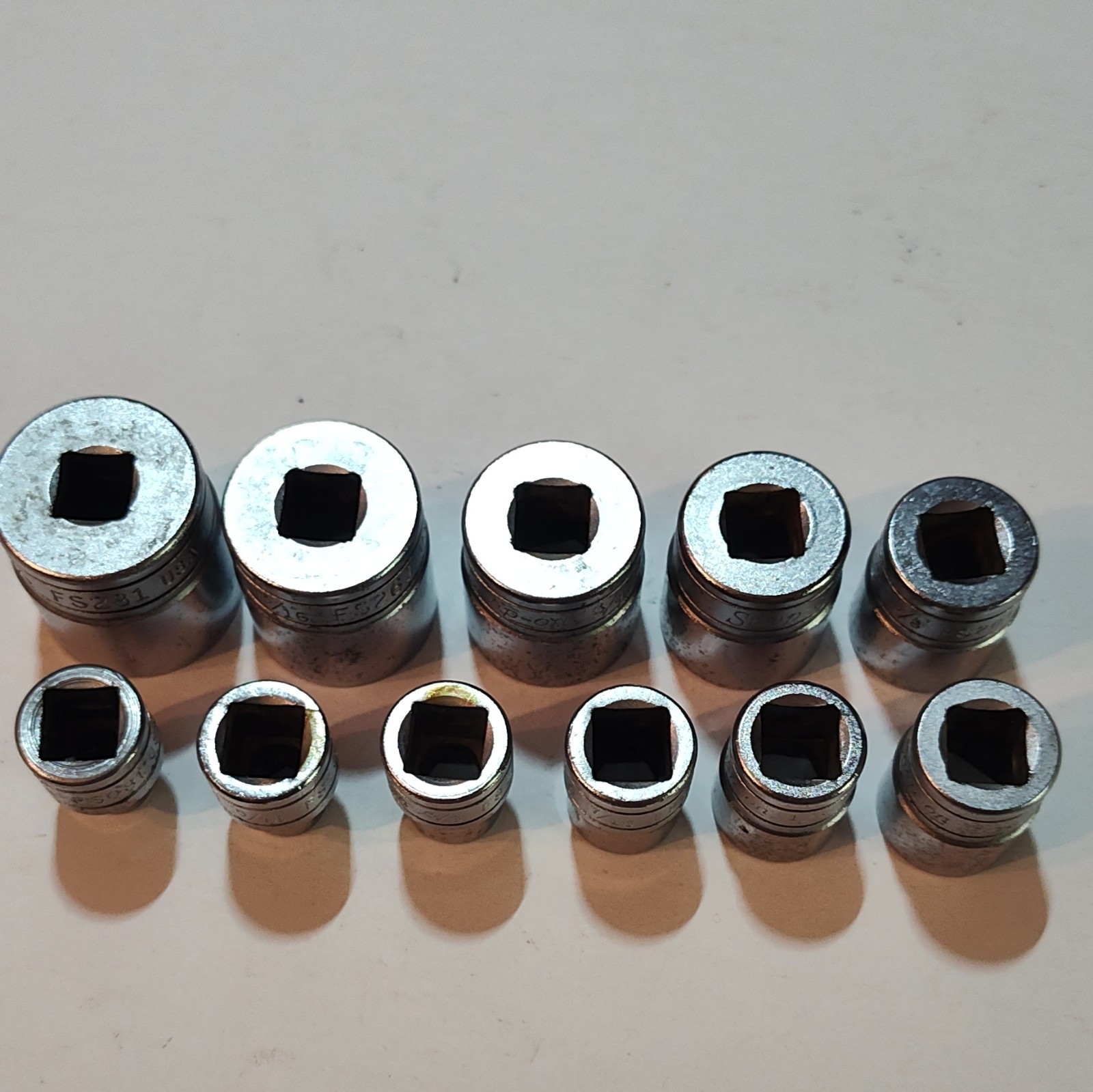 Snap-on Set Of 11 Shallow FS Sockets, 3/8 Drive 6 Point. 1/4″ To 7/8″